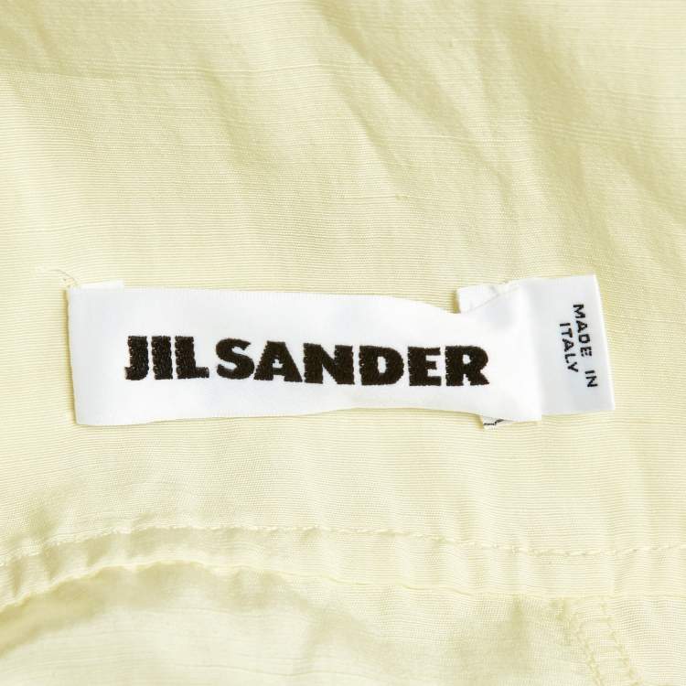 Pre Owned Jil Sander Yellow Linen Blend Open Back Maxi Dress S
