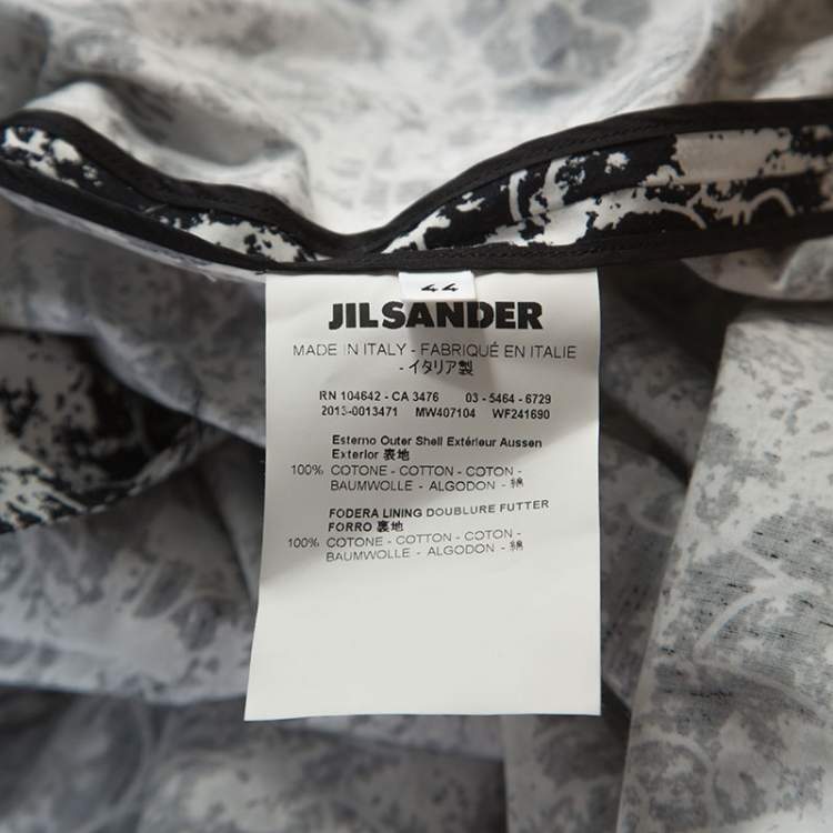 Pre Owned Jil Sander Monochrome Cotton Off Soulder Risiko Dress XL
