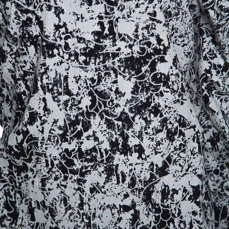Pre Owned Jil Sander Monochrome Cotton Off Soulder Risiko Dress XL