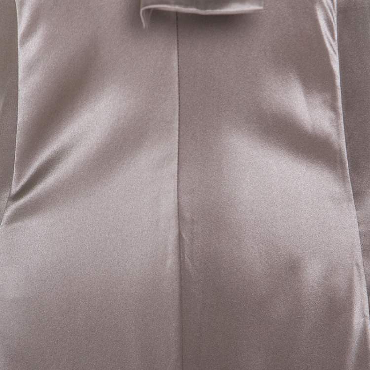 Pre Owned Jil Sander Beige Silk Halterneck Maxi Dress L