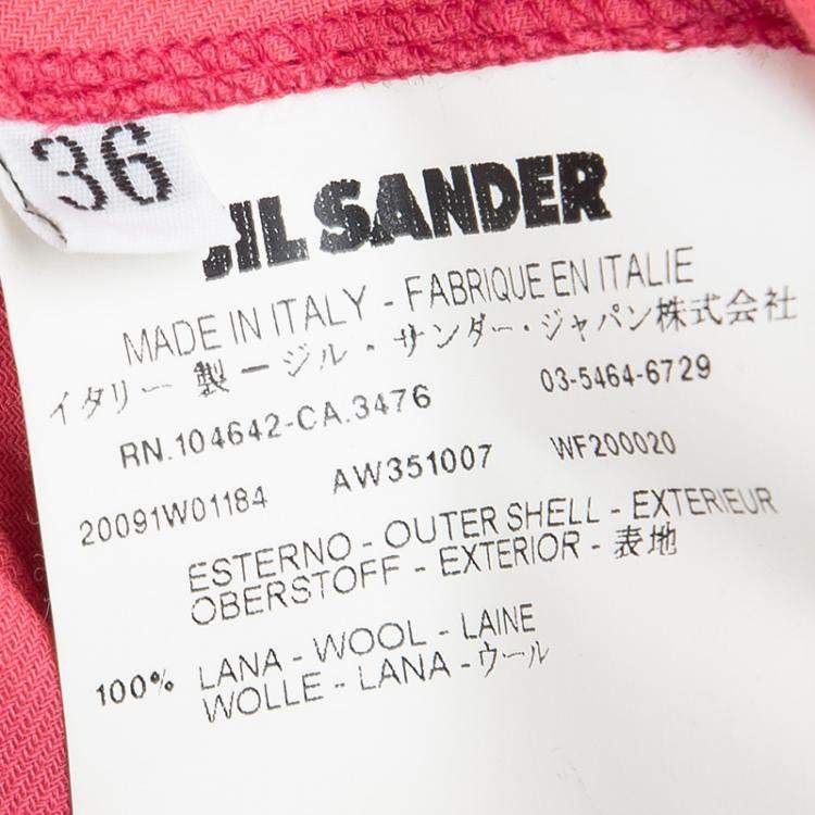 Pre Owned Jil Sander Pink Wool Twist Front Detail Skirt M