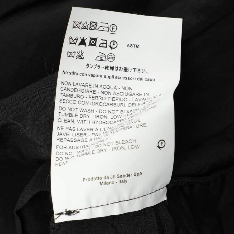Pre Owned Jil Sander Black Crepe Dress XL