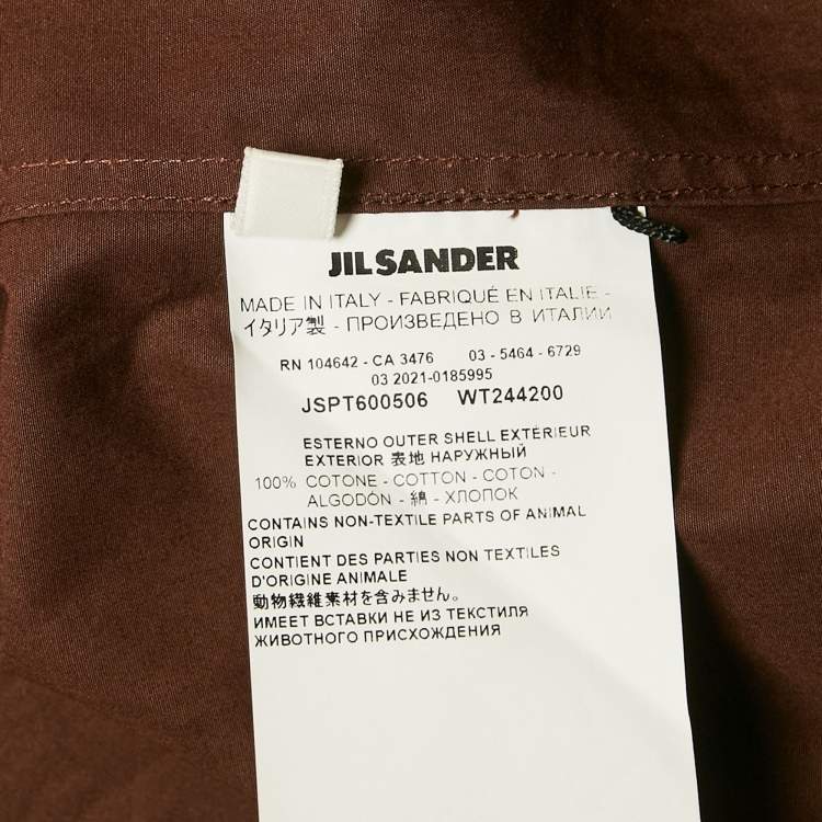 Pre Owned Jil Sander Brown Cotton Oversized Shirt S
