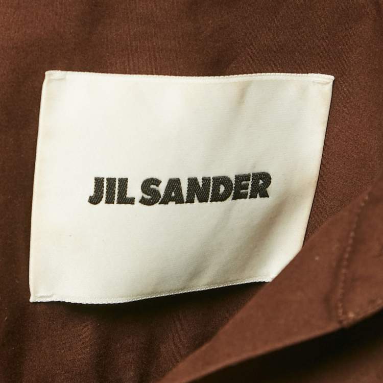 Pre Owned Jil Sander Brown Cotton Oversized Shirt S