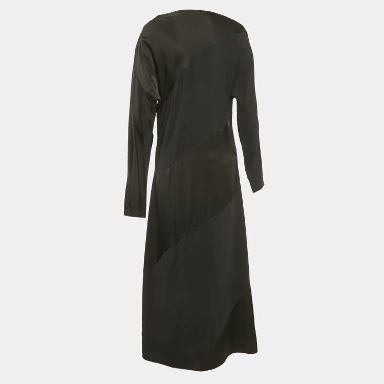 Pre Owned Jil Sander Black Crepe Long Dress M