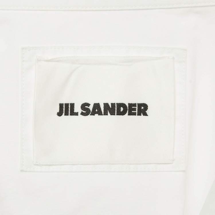 Pre Owned Jil Sander White Cotton Button Front Oversized Shirt S