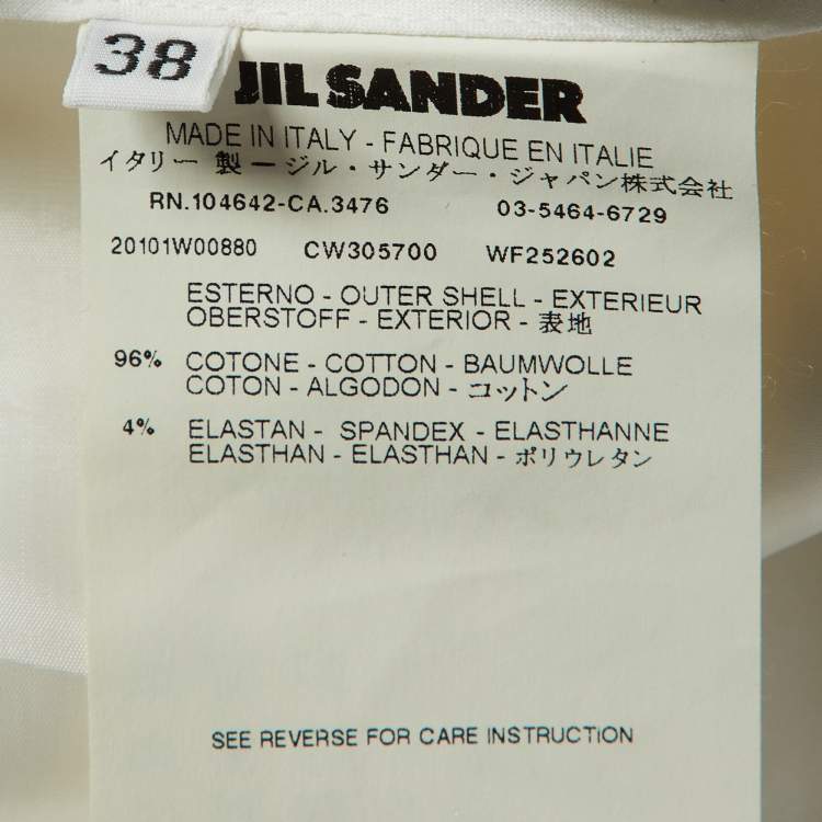 Pre Owned Jil Sander White Cotton Tailored Trousers S