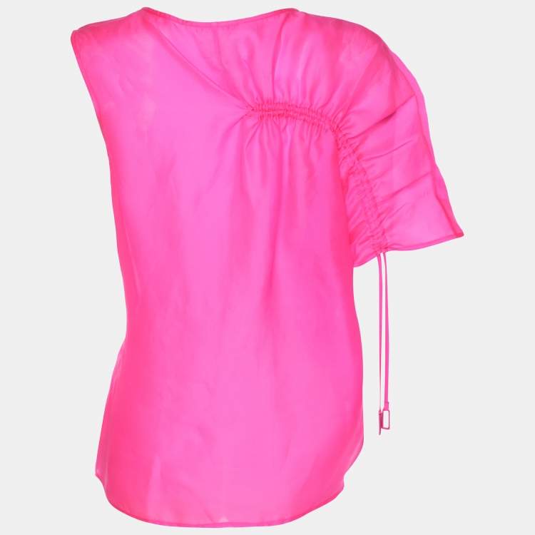 Pre Owned Jil Sander Pink Silk Top XS