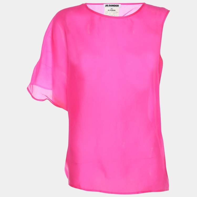 Pre Owned Jil Sander Pink Silk Top XS