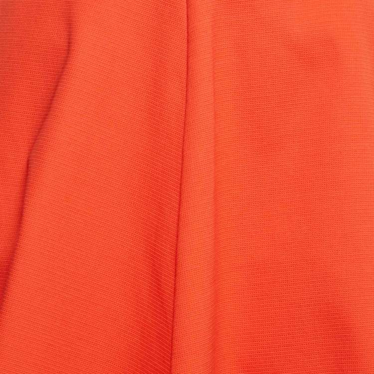 Pre Owned Jil Sander Orange Cotton Midi Skirt M