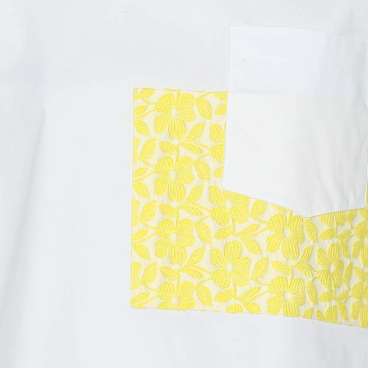 Pre Owned Jil Sander White Stretch Cotton Top S