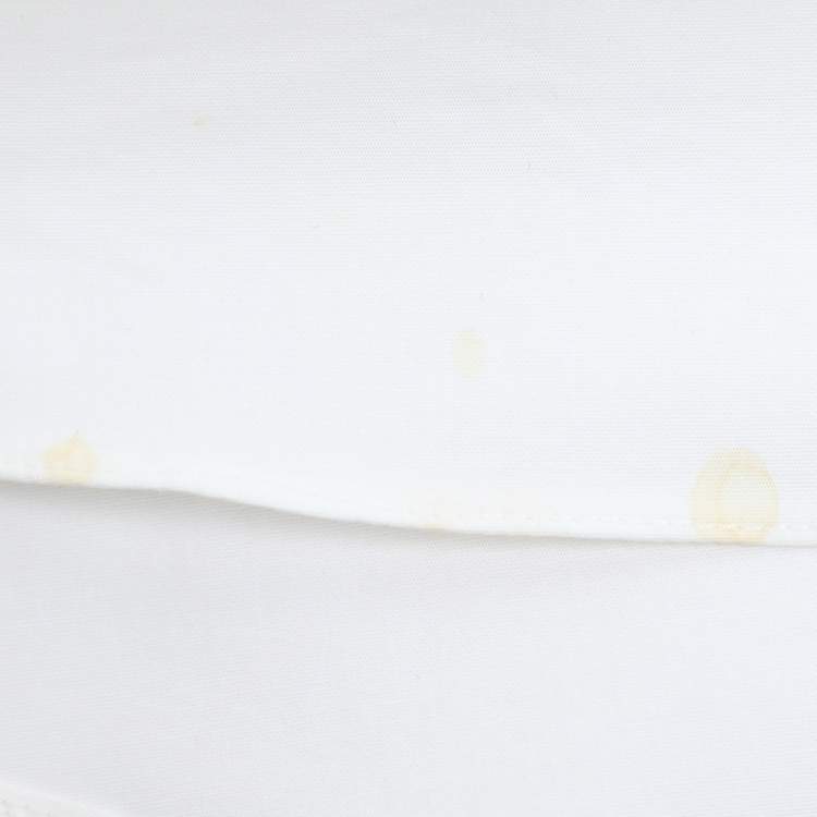 Pre Owned Jil Sander White Stretch Cotton Top S