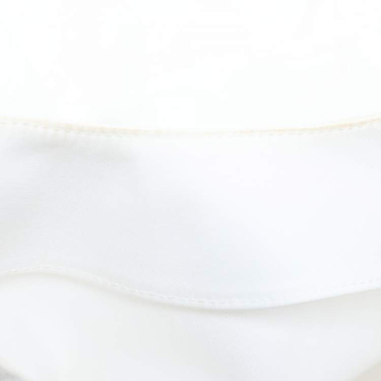 Pre Owned Jil Sander White Stretch Cotton Top S