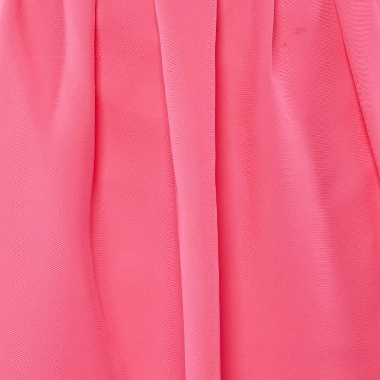 Pre Owned Jil Sander Neon Pink Faille Slitted Maxi Skirt S