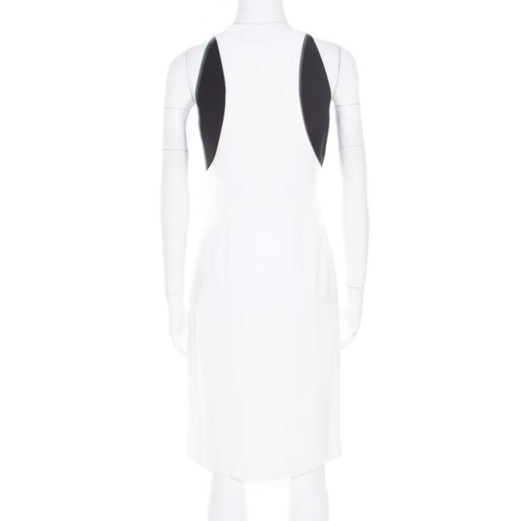 Pre Owned Jil Sander Monochrome Colorbolock Sleeveless Sheath Dress M