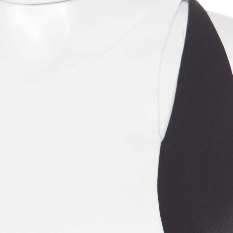 Pre Owned Jil Sander Monochrome Colorbolock Sleeveless Sheath Dress M