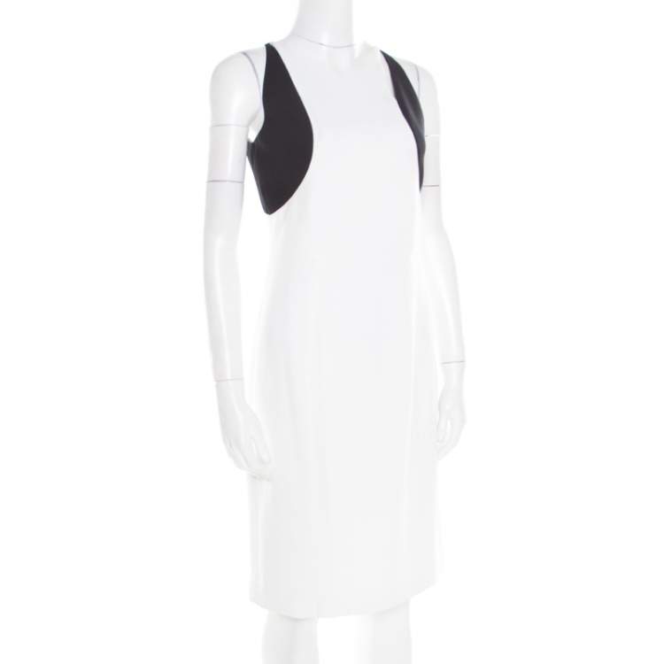 Pre Owned Jil Sander Monochrome Colorbolock Sleeveless Sheath Dress M