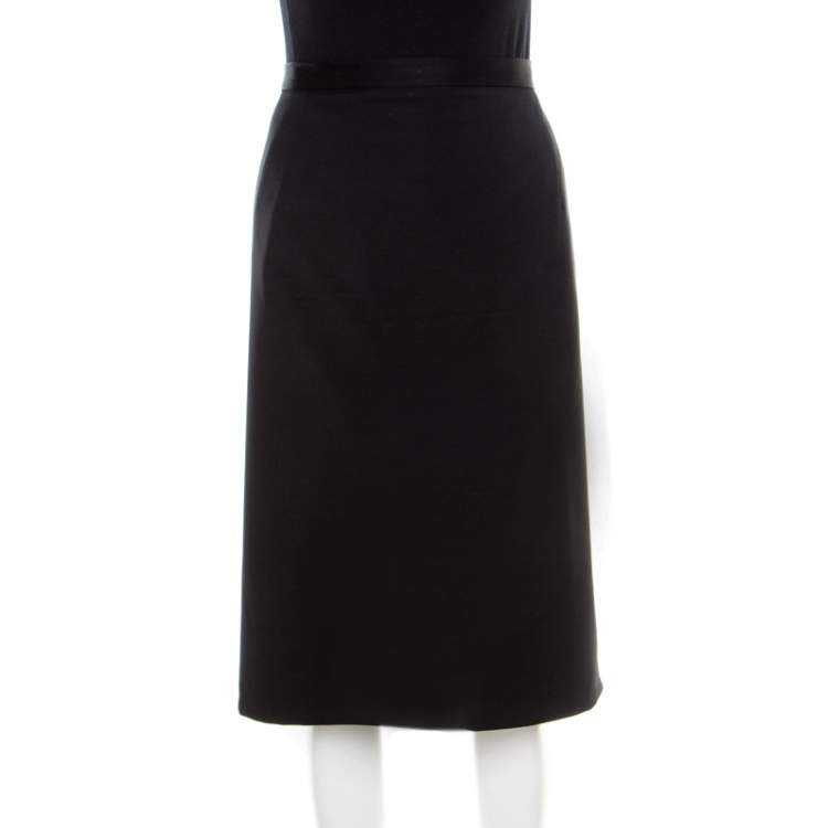 womens black wool pencil skirt