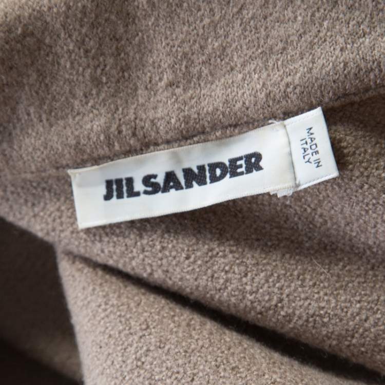Pre Owned Jil Sander Beige Wool Box Sleeve Oversized Jacket S