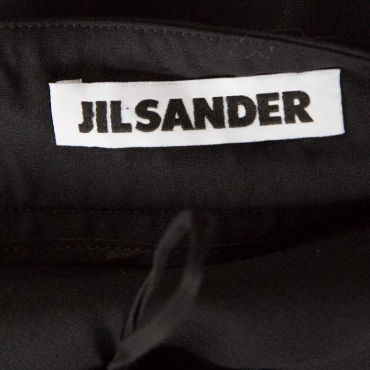 مملوكة مسبقًا Jil Sander Black Wool A-Line Skirt L