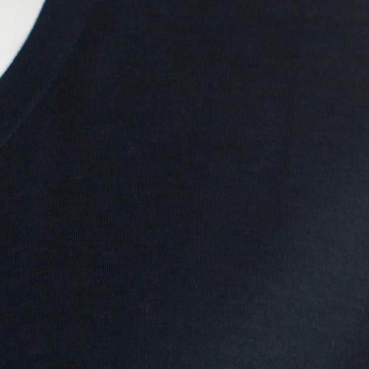 Pre Owned Jil Sander Navy Blue Cotton Crew Neck T -Shirt XL