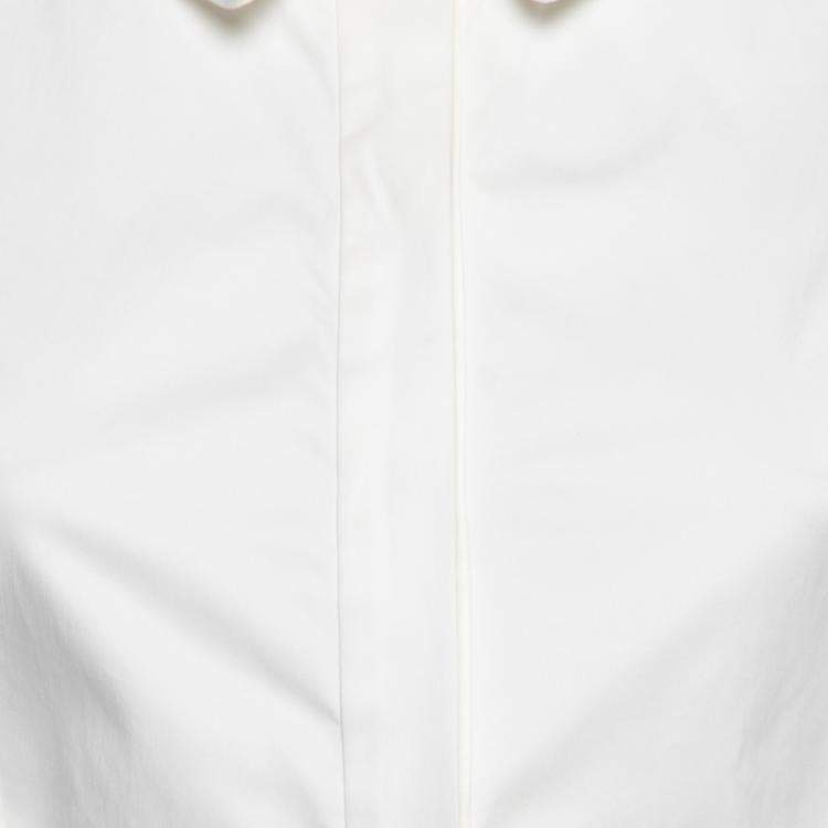 Pre Owned Jil Sander White Sleeveless Button Front Dress S