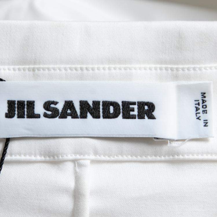Pre Owned Jil Sander White Sleeveless Button Front Dress S