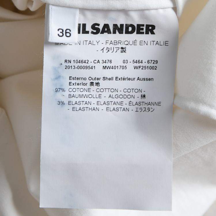 Pre Owned Jil Sander White Sleeveless Button Front Dress S