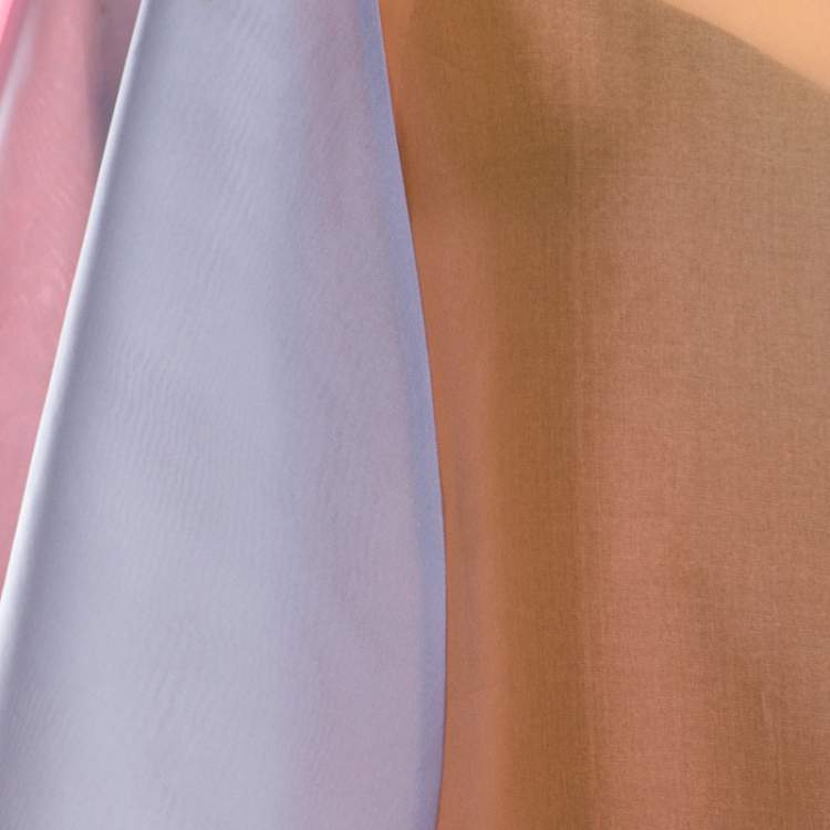 Pre Owned Jil Sander Multicolor Ombre Silk Organza Midi Dress S 