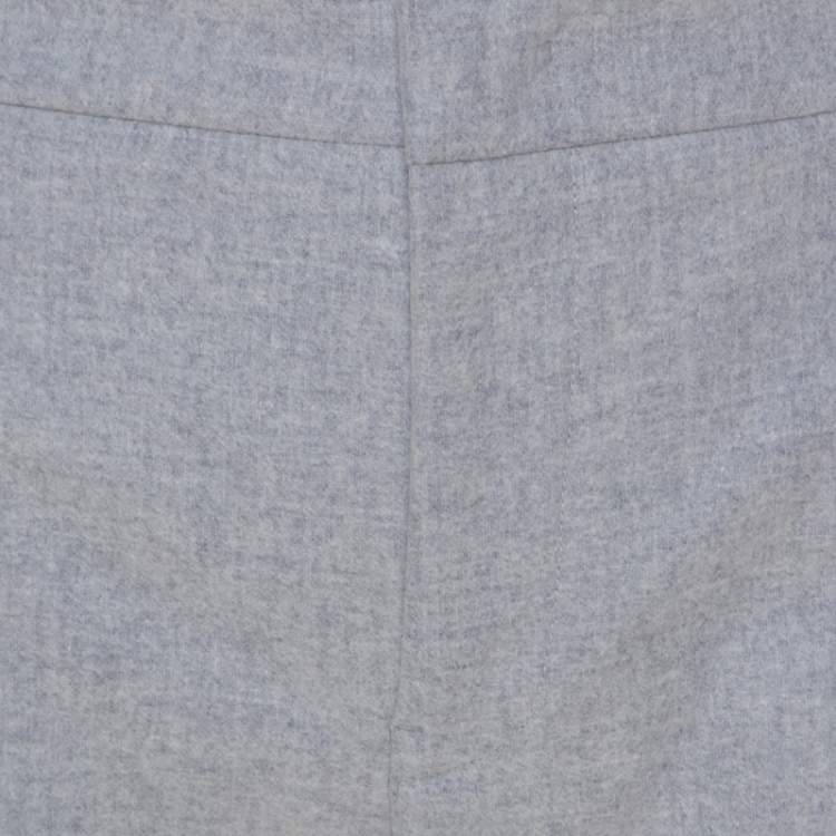 Pre Owned Jil Sander Grey Wool Blend Felt Tapered Trousers M 