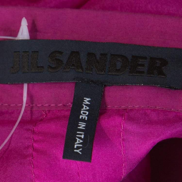 Pre Owned Jil Sander Magenta Pink Cotton and Silk Long Sleeve Shirt M 