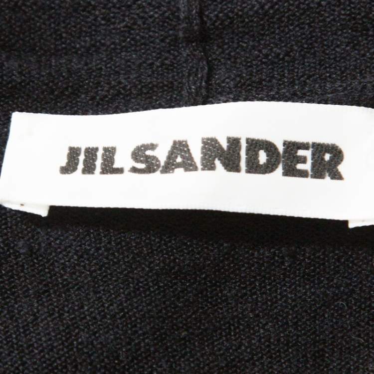 Pre Owned Jil Sander Navy Blue Knit Waterfall Front Sleeveless Sweater S 
