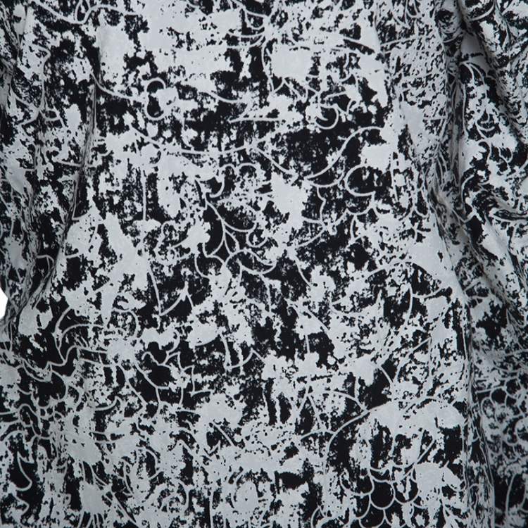 Pre Owned Jil Sander Monochrome Cotton Off Shoulder Risiko Dress M