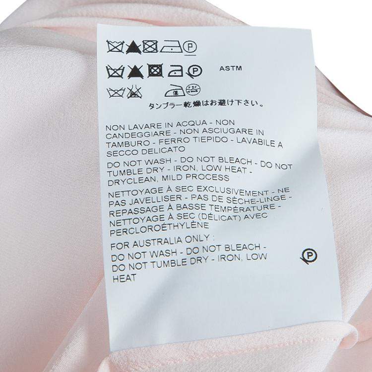 Pre Owned Jil Sander Pale Pink Long Sleeve Oversized Silk Blouse S