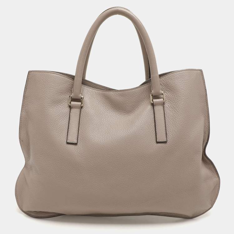 Pre Owned Jil Sander Beige Leather Tote