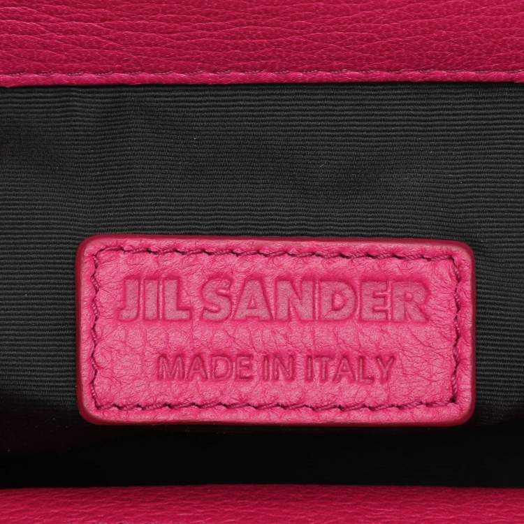 Pre Owned Jil Sander Pink Leather Baguette Shoulder Bag