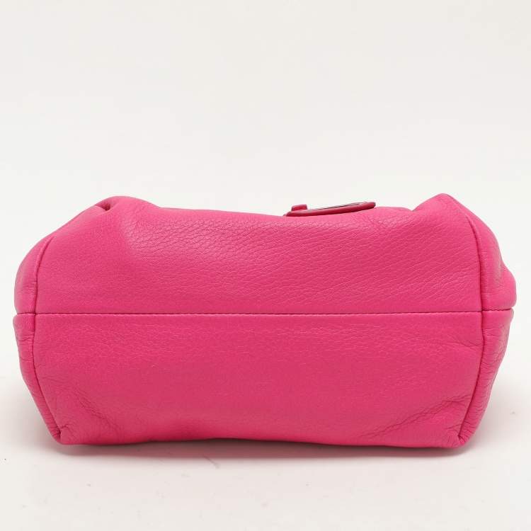 Pre Owned Jil Sander Pink Leather Baguette Shoulder Bag