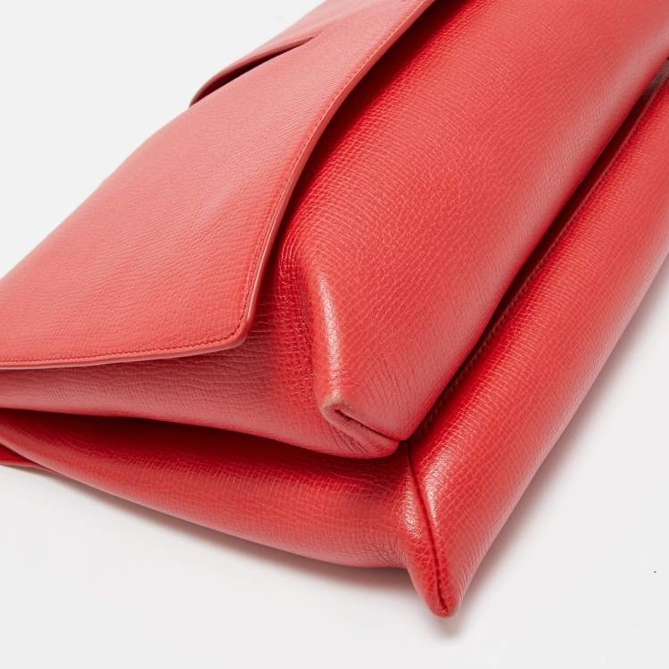 Pre Owned Jil Sander Red Leather Cut Out Top Handle Bag