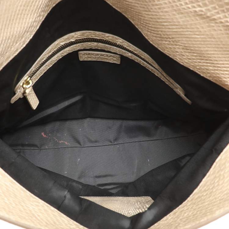 Pre Owned Jil Sander Beige Python Top Handle Bag