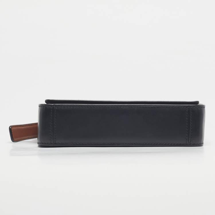 Pre Owned Jil Sander Black Leather Flap Sling Shoulder Bag