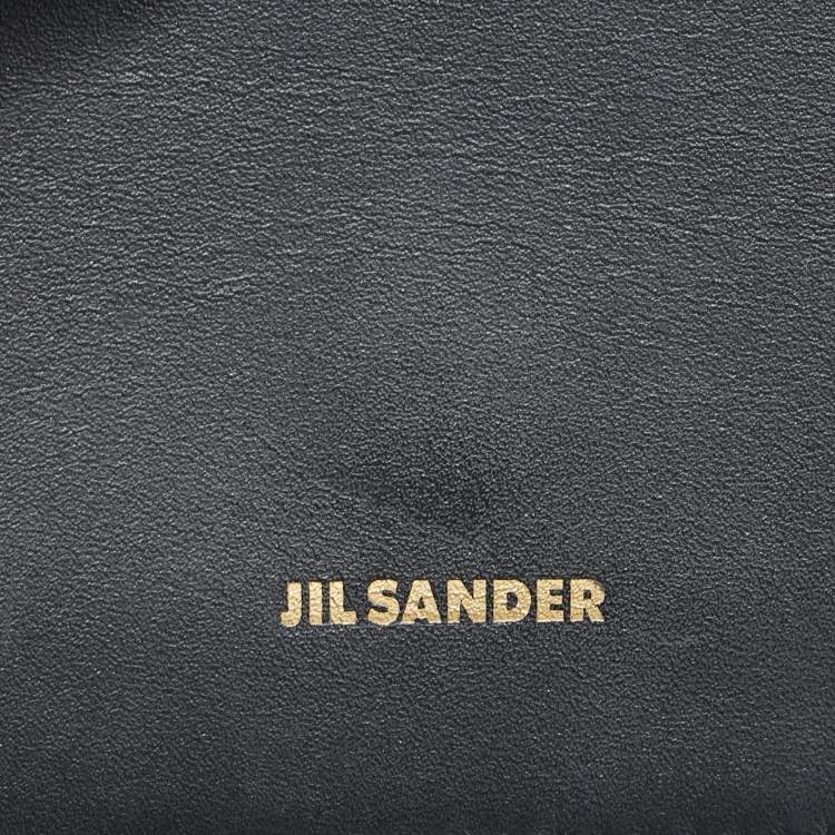 Pre Owned Jil Sander Black Leather Flap Sling Shoulder Bag
