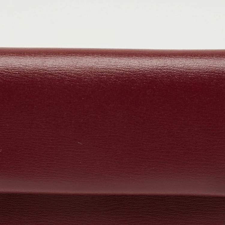 Pre Owned Jil Sander Burgundy Leather Folded Coin Purse