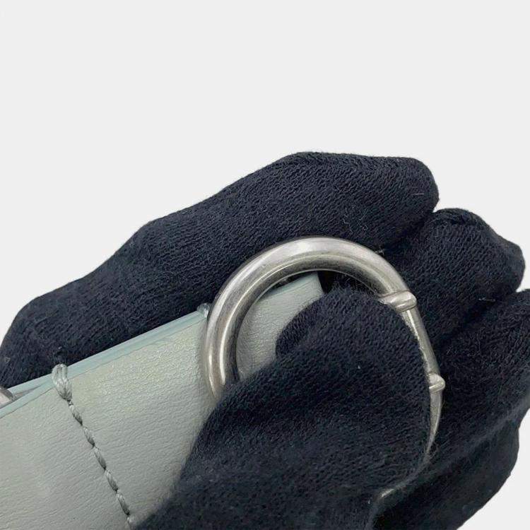 Pre Owned Jil Sander Cannolo Belt Bag Seafoam Leather Size Micro