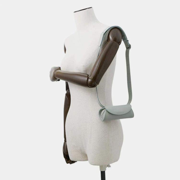 Pre Owned Jil Sander Cannolo Belt Bag Seafoam Leather Size Micro