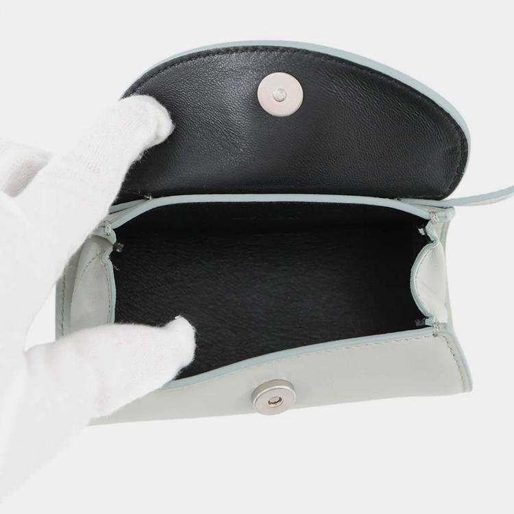 Pre Owned Jil Sander Cannolo Belt Bag Seafoam Leather Size Micro