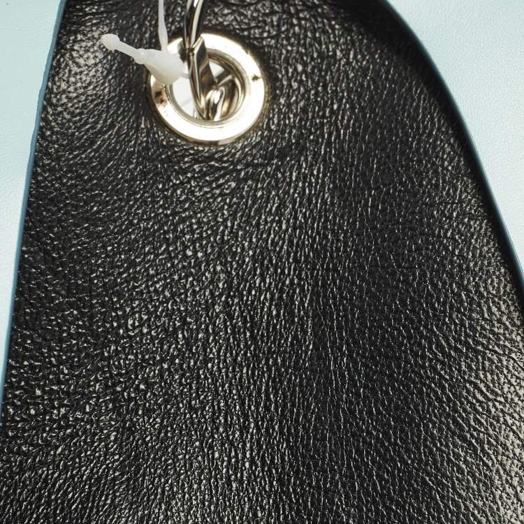 مملوكة مسبقًا حقيبة كلاتش جلدية غطاء لون أزرق/رمادي جيل ساندر