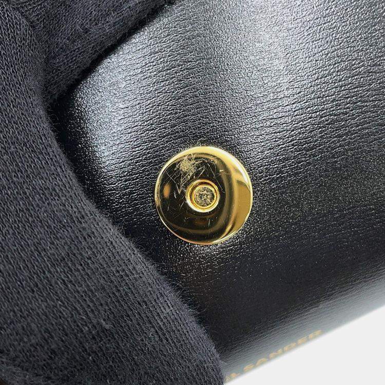 Pre Owned Jil Sander Cannoli Black Leather Size Mini