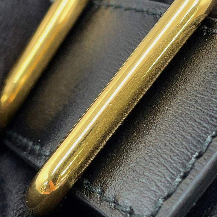 Pre Owned Jil Sander Cannoli Black Leather Size Mini