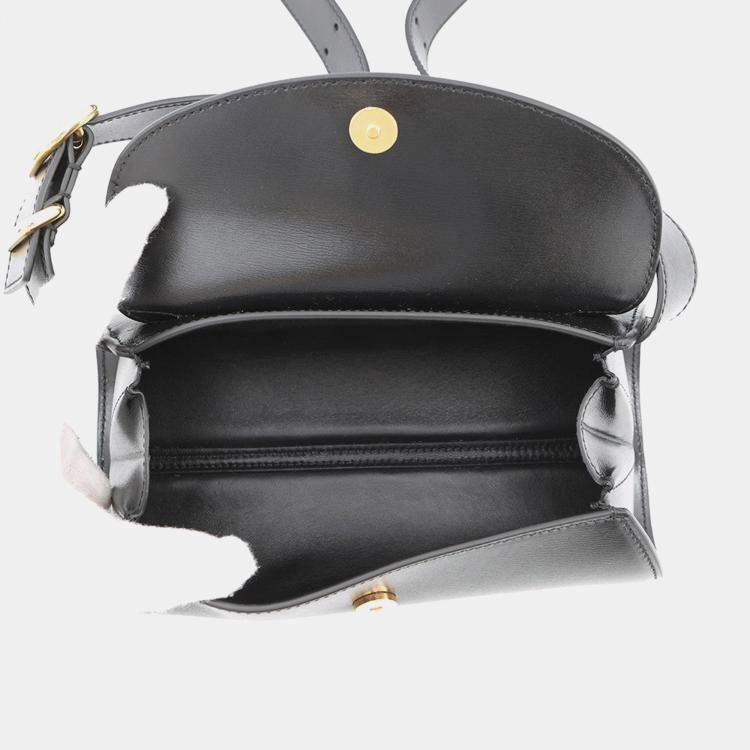 Pre Owned Jil Sander Cannoli Black Leather Size Mini