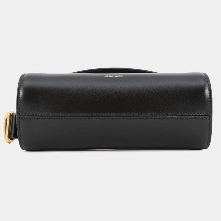 Pre Owned Jil Sander Cannoli Black Leather Size Mini